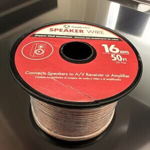 16 AWG 50FT Copper Clad Aluminum Speaker Wire Connects to A/V Receiver/Amplifier